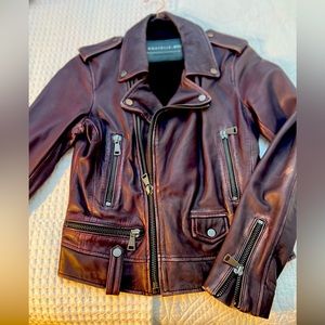 BAGATELLE NYC PLUM/DARK PURPLE LEATHER JACKET